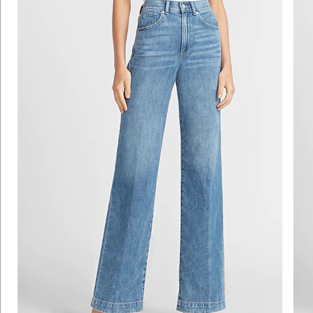 Express high waisted wide leg jeans